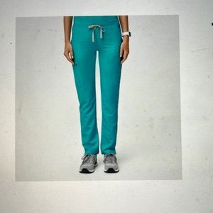 Figs teal Yola skinny scrub pant